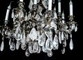 A Exquisite Antique French Louis XV silvered bronze & cut rock crystal chandelier.