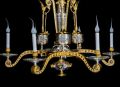 Antique French Neoclassical gilt bronze & silvered bronze chandelier