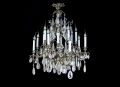A Exquisite Antique French Louis XV silvered bronze & cut rock crystal chandelier.