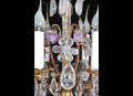 French Louis XV small bronze & rock crystal chandelier